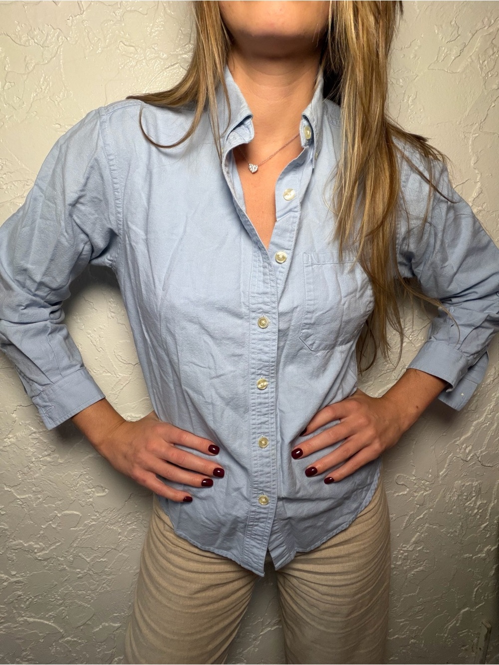 L.L. Bean Light Blue Button-Down Shirt